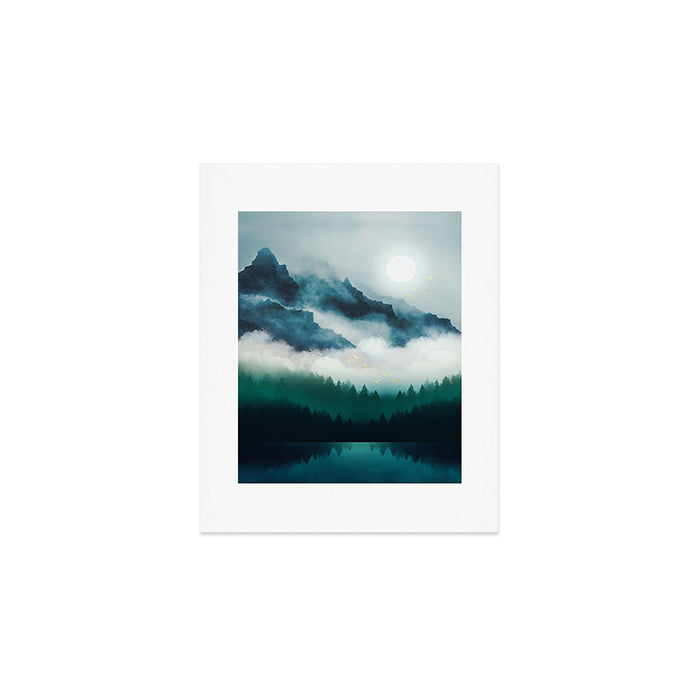 Midnight Moon Reflection Art Print Gallery Image 1