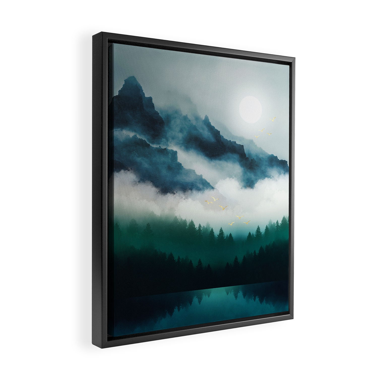 Midnight Moon Reflection Framed Canvas Print Gallery Image 2