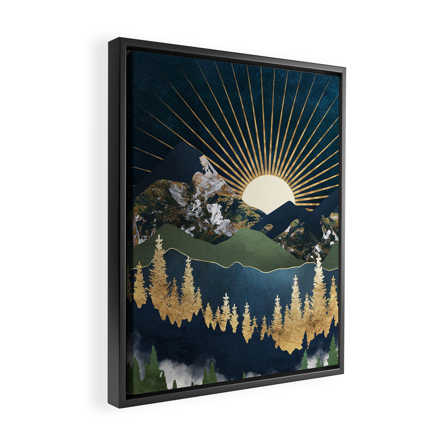 Midnight Mountains Framed Canvas Print Gallery Image 2