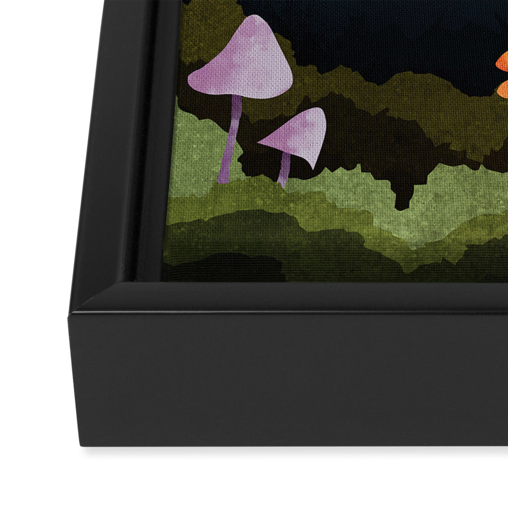 Midnight Mushrooms Framed Canvas Print Gallery Image 3