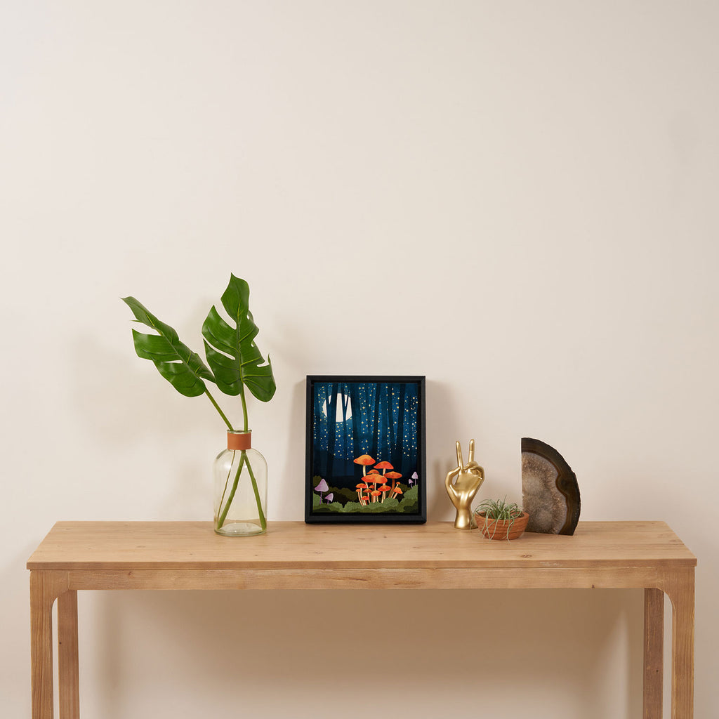 Midnight Mushrooms Framed Canvas Print Gallery Image 4
