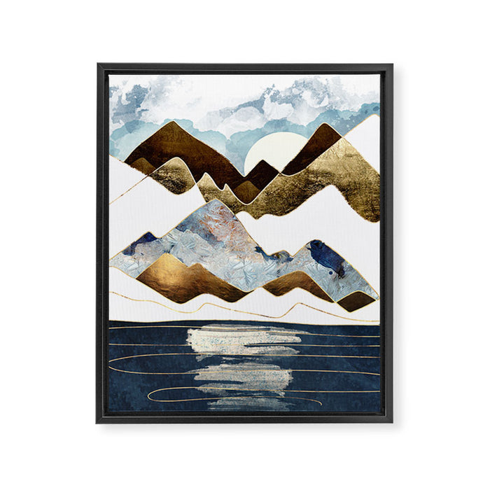 Minimal Abstract Mountains Framed Canvas Print Gallery Image 1