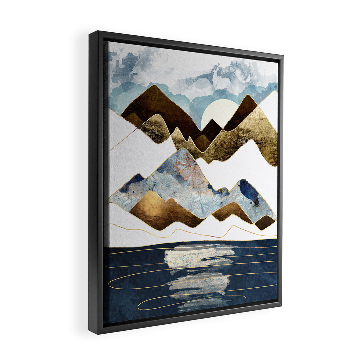 Minimal Abstract Mountains Framed Canvas Print Gallery Image 2