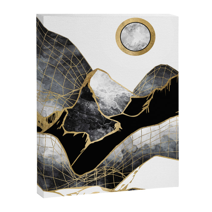 Minimal Black and Gold Mountains Canvas Print Gallery Image 1