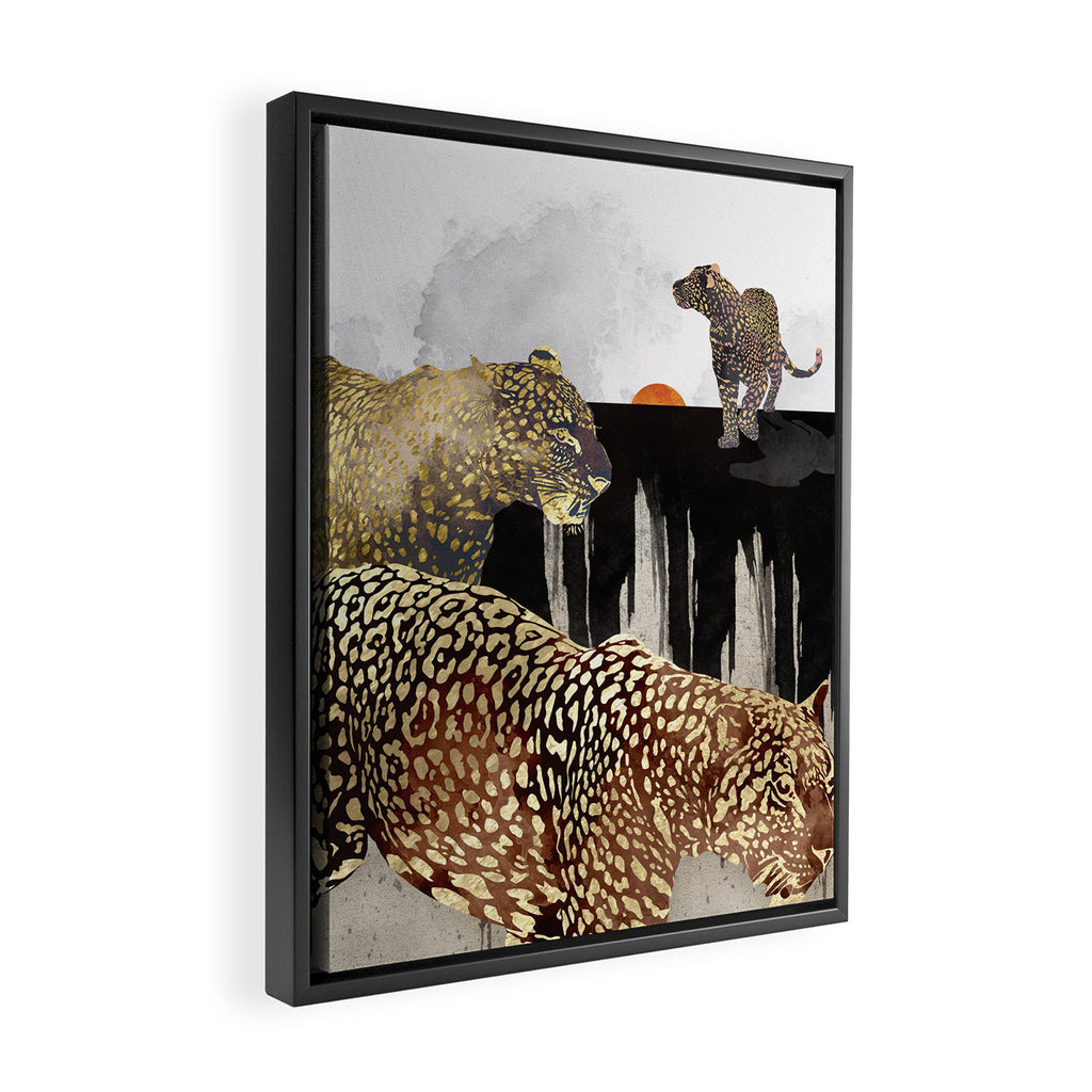 Minimal Leopards Framed Canvas Print Gallery Image 2