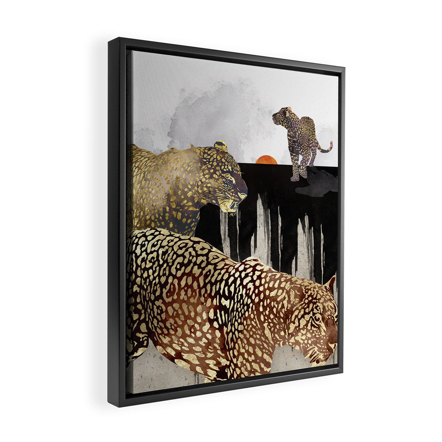 Minimal Leopards Framed Canvas Print Gallery Image 2