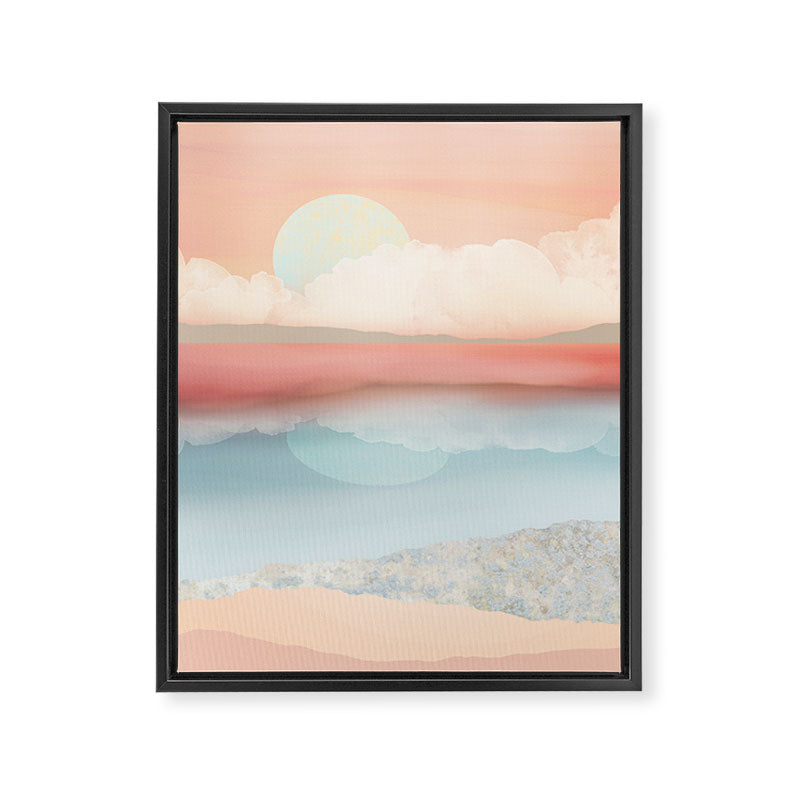 Mint Moon Beach Framed Canvas Print Gallery Image 8