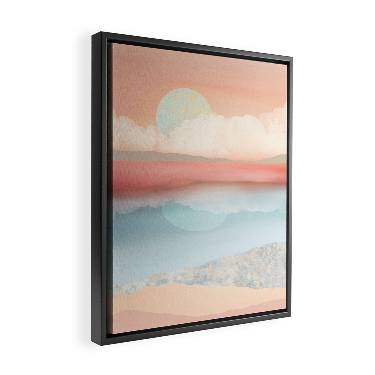 Mint Moon Beach Framed Canvas Print Gallery Image 2