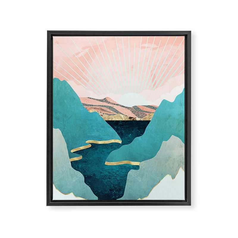 Mint Mountains Framed Canvas Print Gallery Image 8