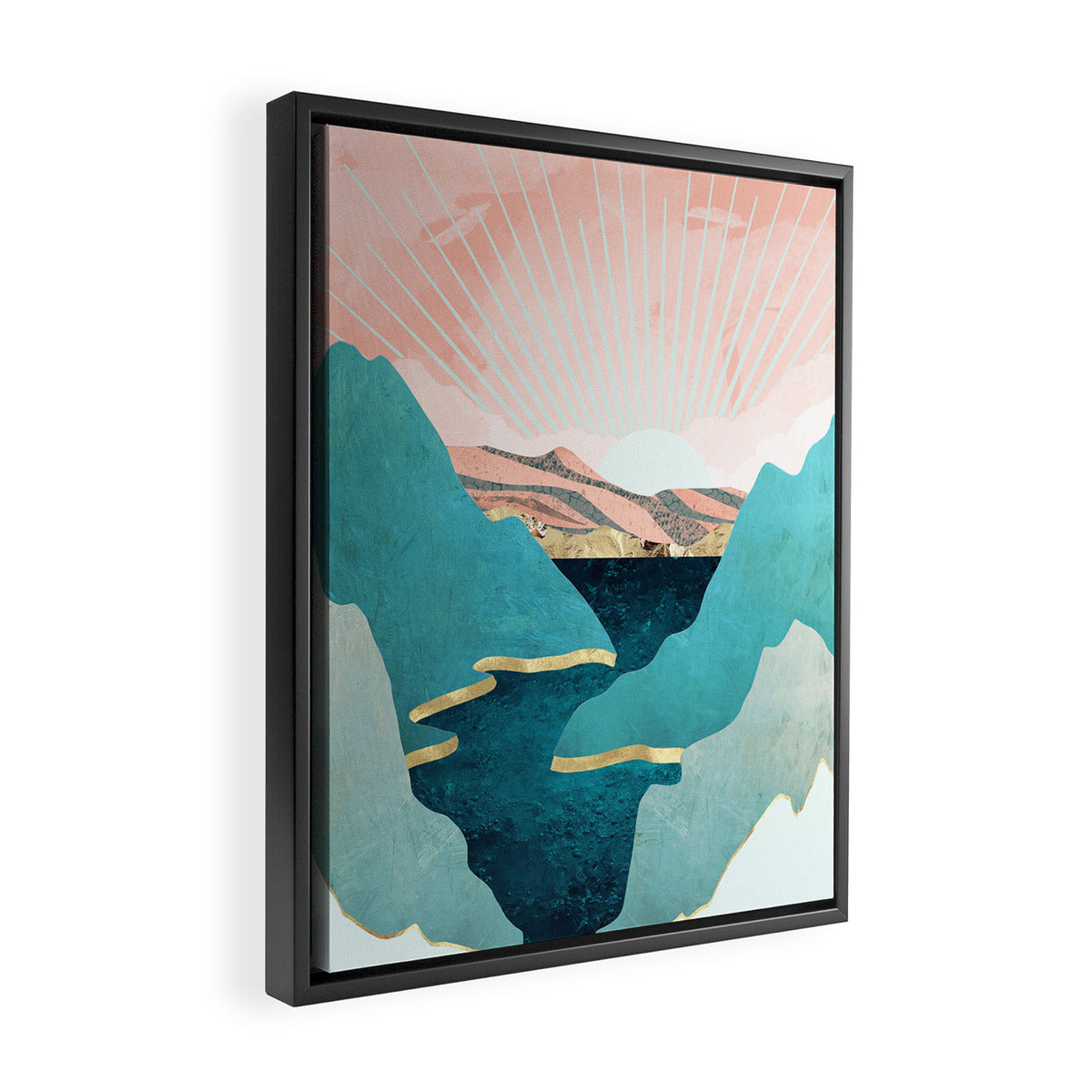 Mint Mountains Framed Canvas Print Gallery Image 2