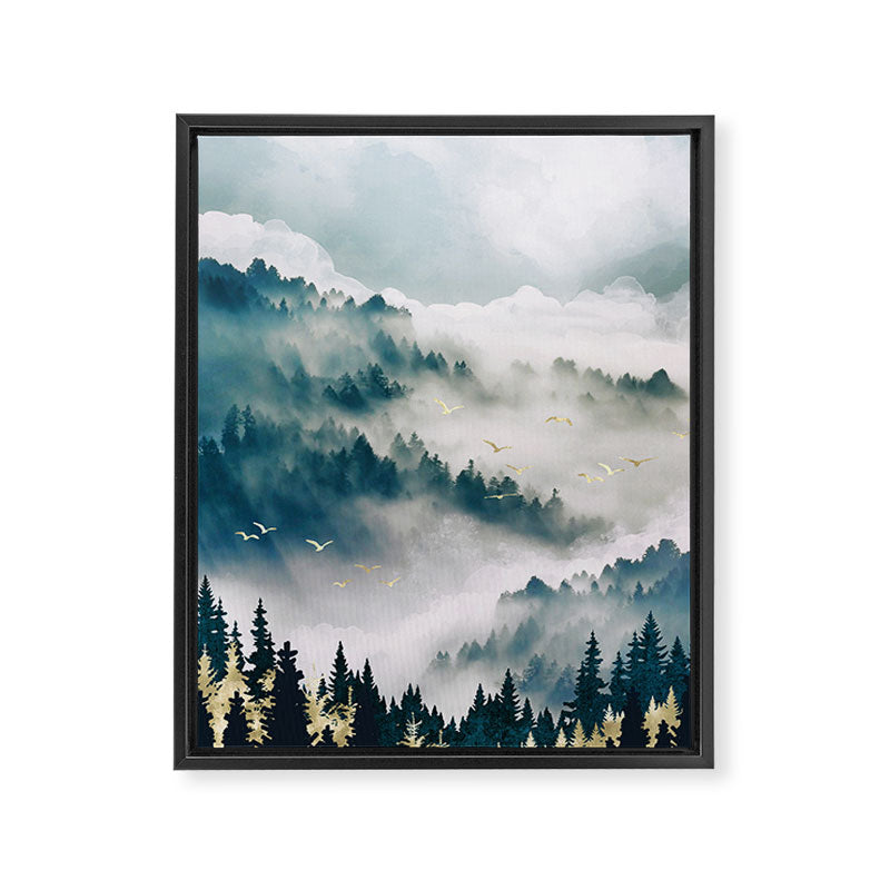 Misty Mountains Framed Canvas Print Gallery Image 8