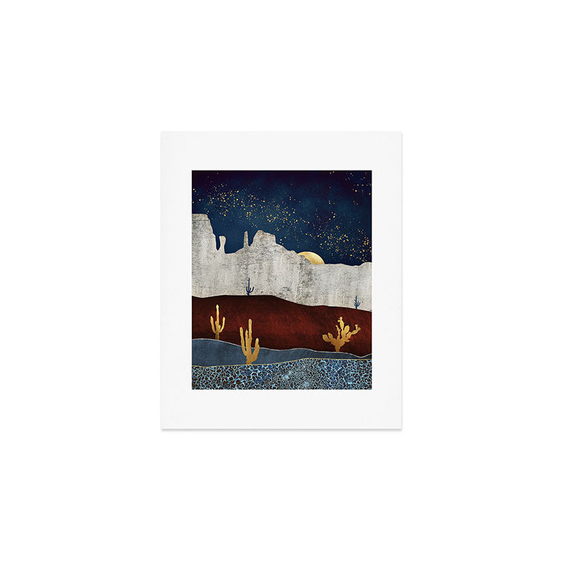 Moonlit Desert Art Print Gallery Image 1