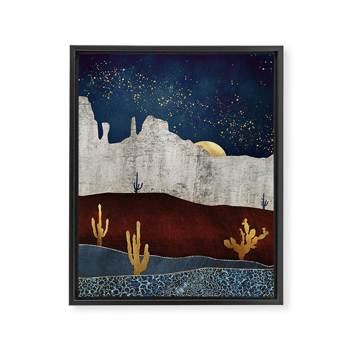 Moonlit Desert Framed Canvas Print Gallery Image 1