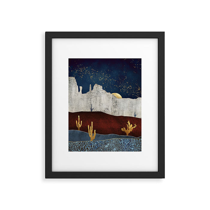 Moonlit Desert Framed Art Print Gallery Image 1
