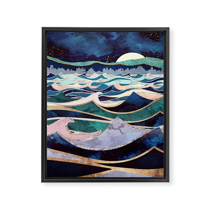 Moonlit Ocean Framed Canvas Print Gallery Image 1