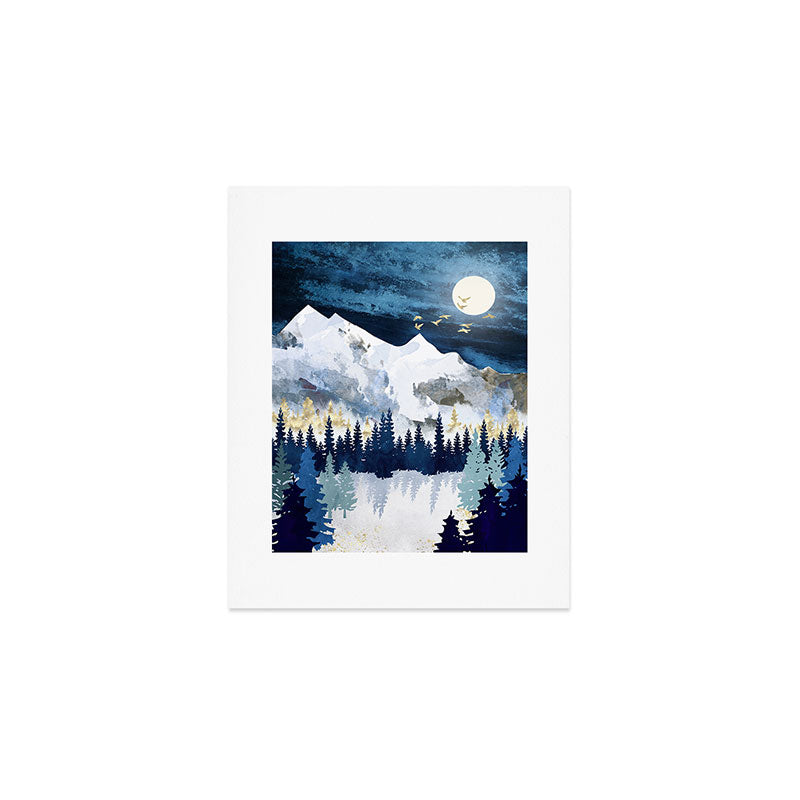 Moonlit Snow Art Print Gallery Image 1