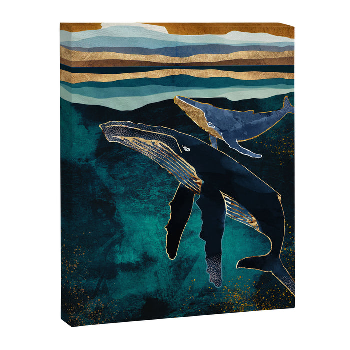Moonlit Whales Canvas Print Gallery Image 1
