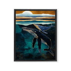 Moonlit Whales Framed Canvas Print Gallery Image 8