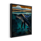 Moonlit Whales Framed Canvas Print Gallery Image 2
