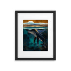 Moonlit Whales Framed Art Print Gallery Image 6