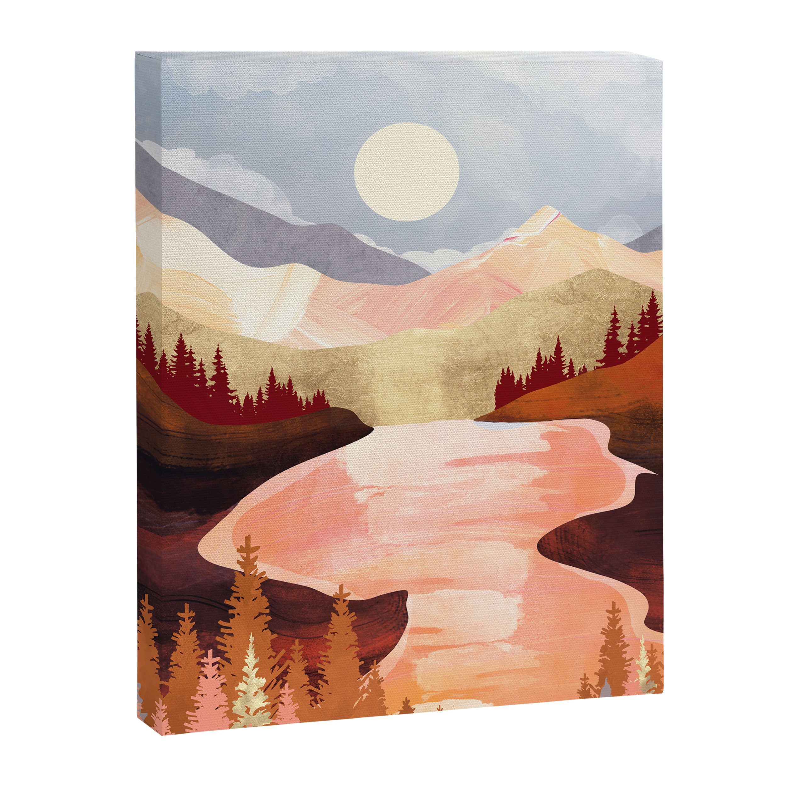 Mountain Forest Lake Canvas Print Gallery Image 8