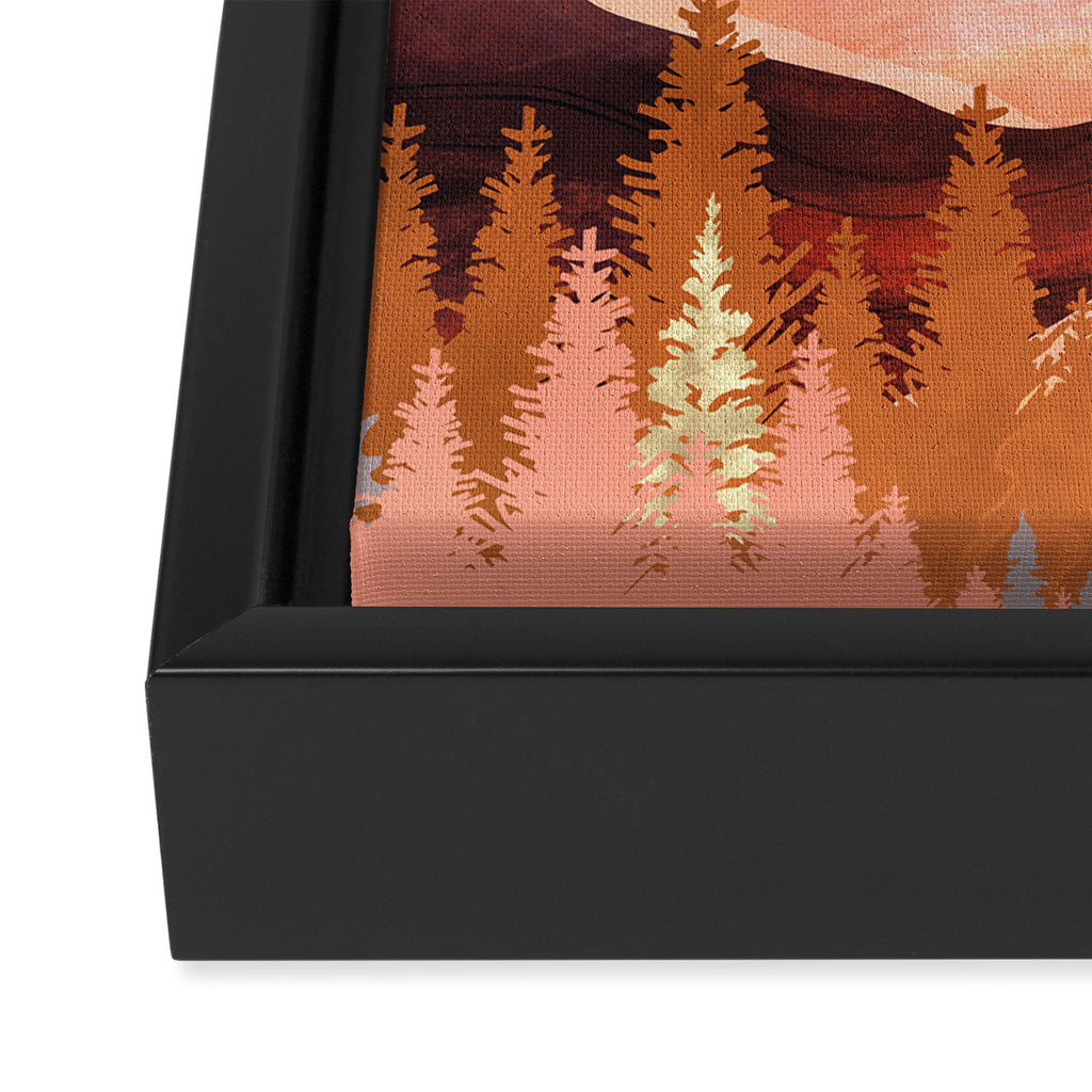 Mountain Forest Lake Framed Canvas Print Gallery Image 3