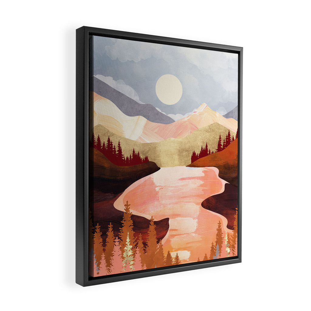 Mountain Forest Lake Framed Canvas Print Gallery Image 2