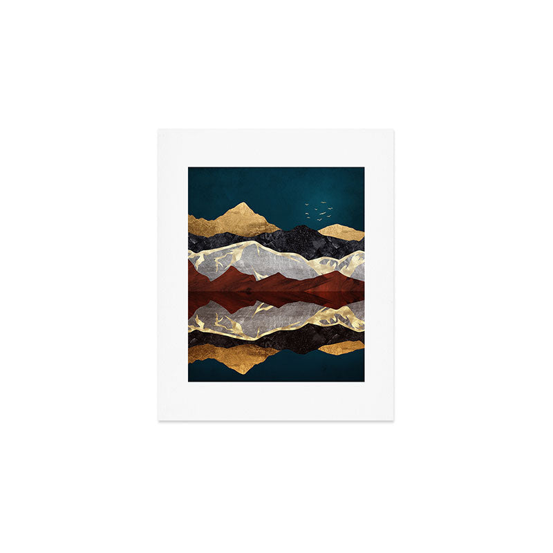 Mountain Peak Reflection Art Print Gallery Image 1