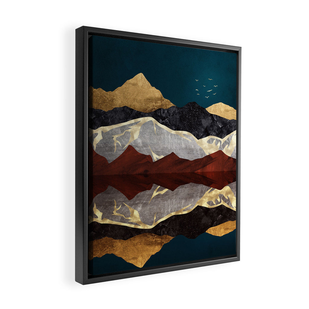 Mountain Peak Reflection Framed Canvas Print Gallery Image 2