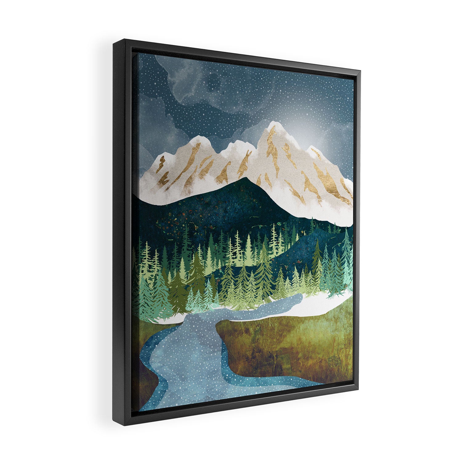 Mountain River Framed Canvas Print Gallery Image 2