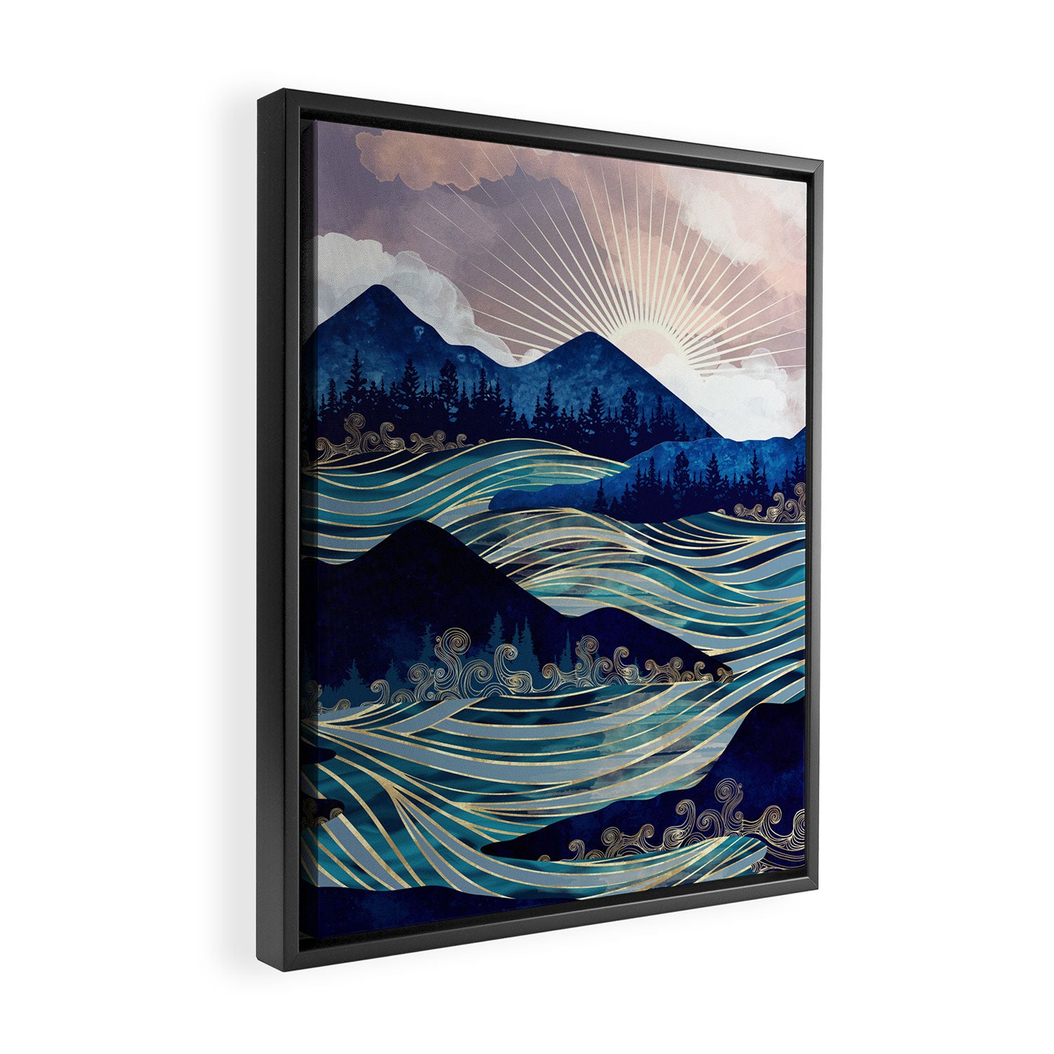 Ocean Sunrise Framed Canvas Print Gallery Image 2
