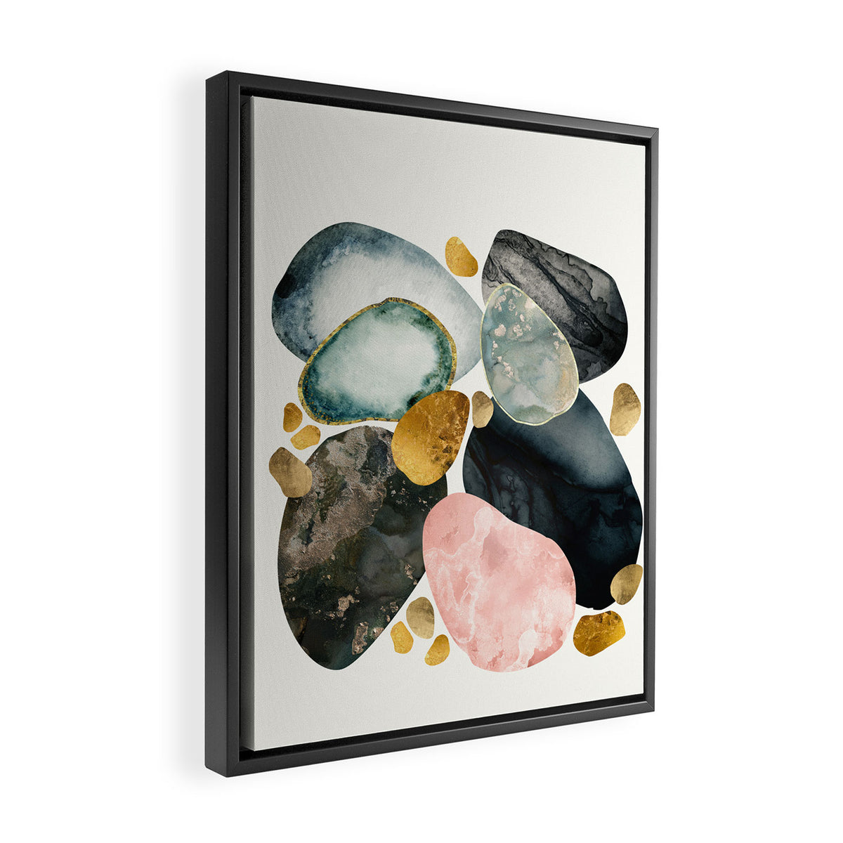 Pebble Abstract Framed Canvas Print Gallery Image 2