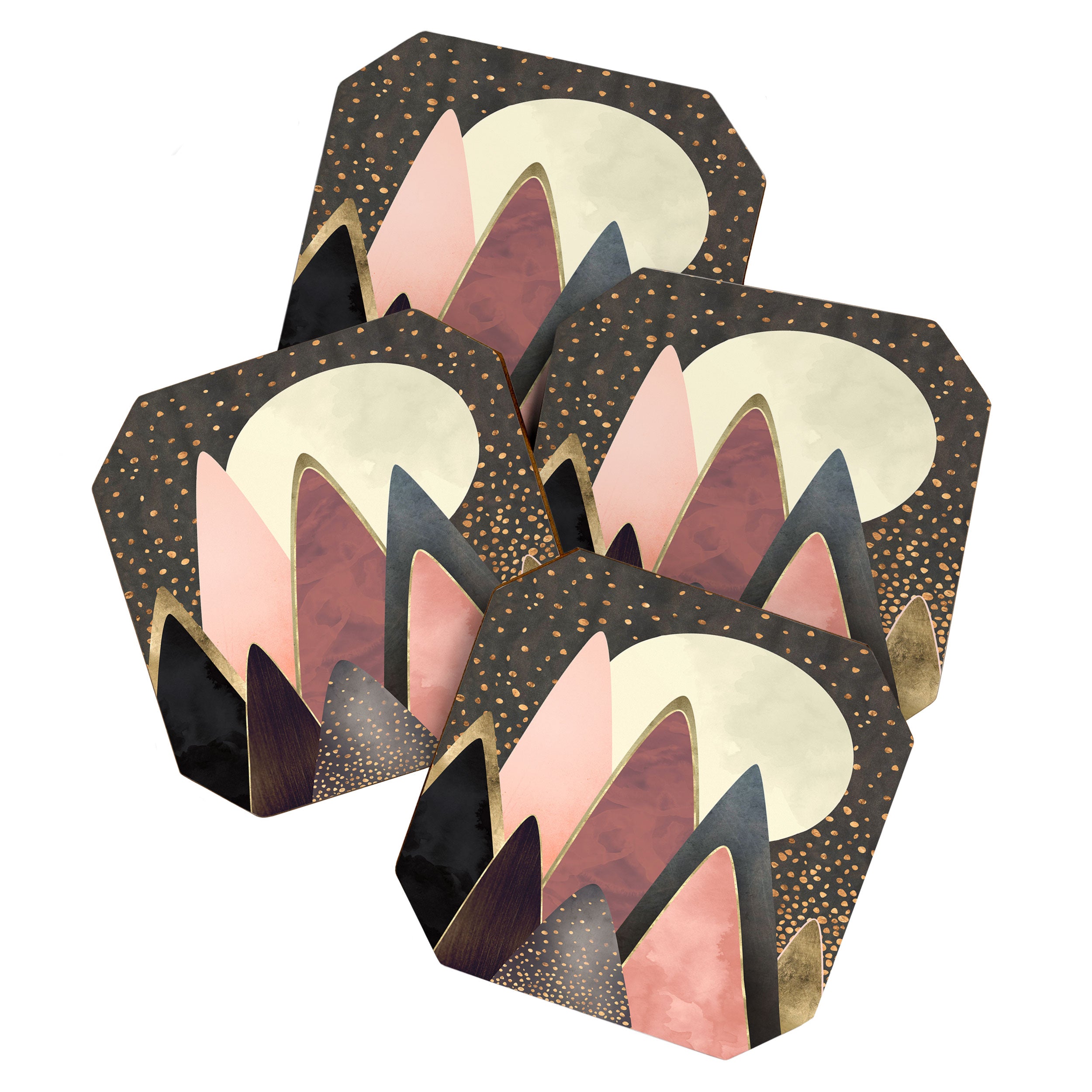 Pink and Gold Peaks Coaster Gallery Image 1