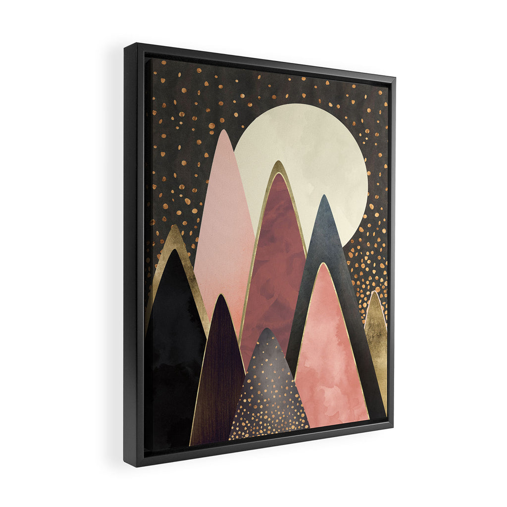 Pink and Gold Peaks Framed Canvas Print Gallery Image 2