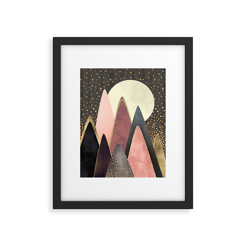 Pink and Gold Peaks Framed Art Print Gallery Image 6