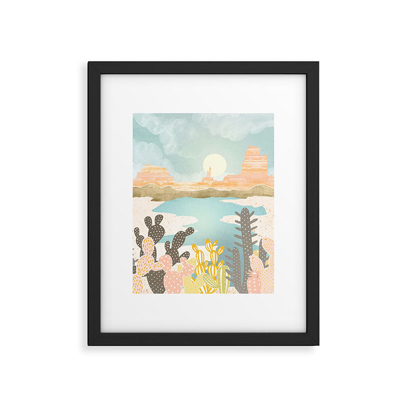 Retro Desert Oasis Framed Art Print Gallery Image 6