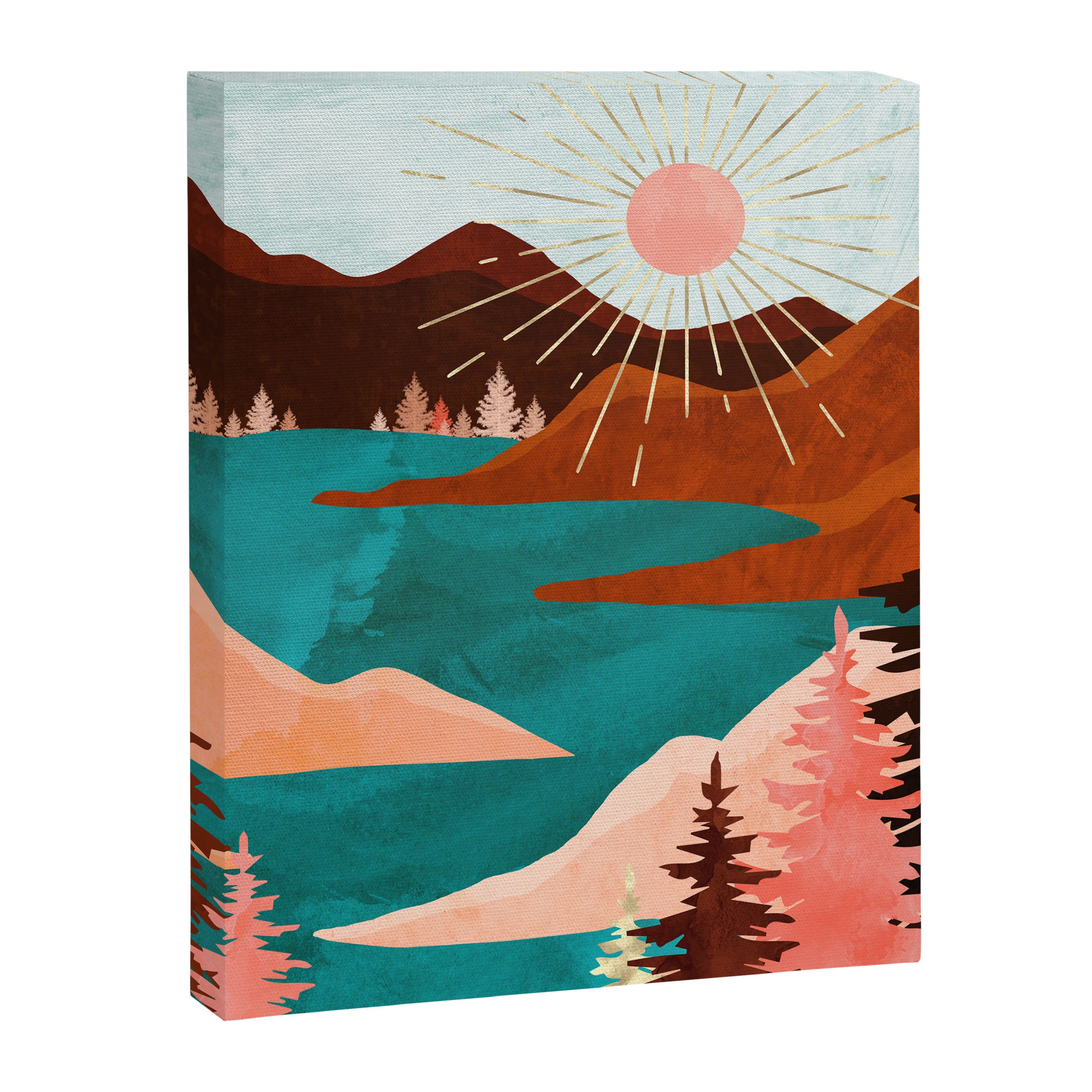 Retro Lake Canvas Print Gallery Image 8