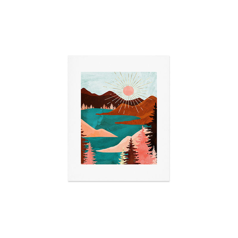 Retro Lake Art Print Gallery Image 1
