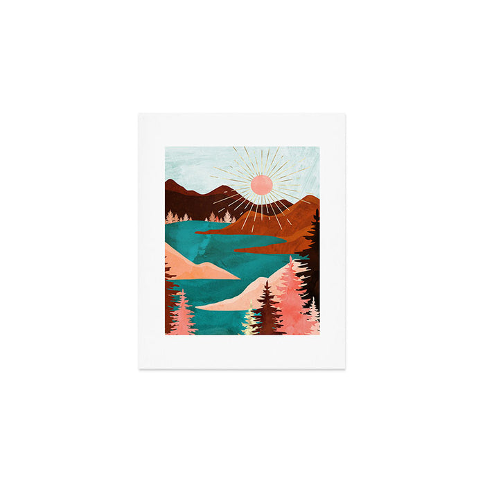 Retro Lake Art Print Gallery Image 1