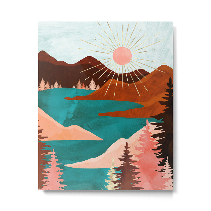 Retro Lake Metal Print Gallery Image 1
