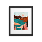 Retro Lake Framed Art Print Gallery Image 6