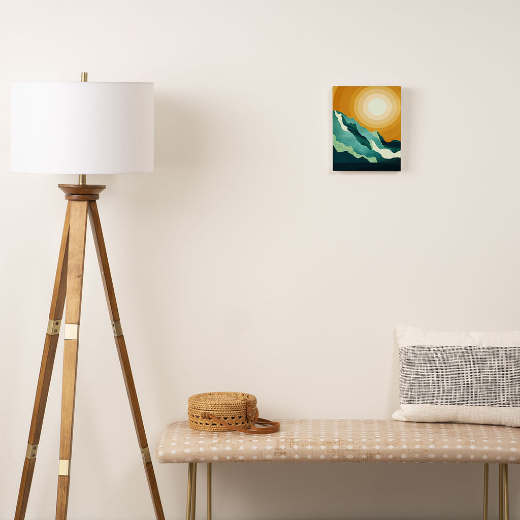 Retro Mountain Sunset Canvas Print Gallery Image 2