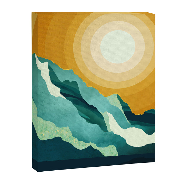 Retro Mountain Sunset Canvas Print Gallery Image 1