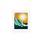 Retro Mountain Sunset Art Print Gallery Image 1