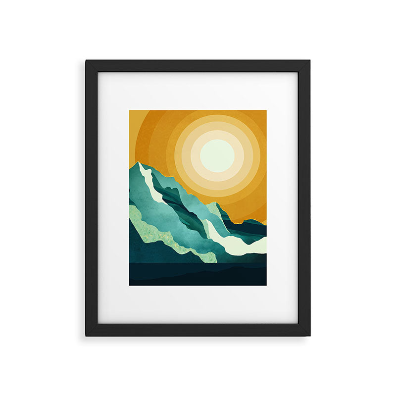 Retro Mountain Sunset Framed Art Print Gallery Image 6