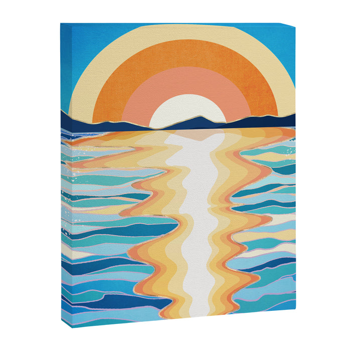 Retro Ocean Sun Canvas Print Gallery Image 1
