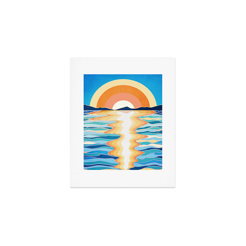 Retro Ocean Sun Art Print Gallery Image 1