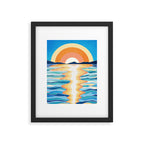 Retro Ocean Sun Framed Art Print Gallery Image 6