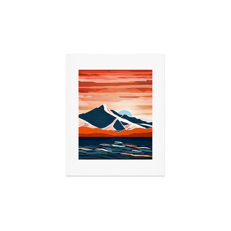 Retro Ocean Sunset Art Print Gallery Image 1