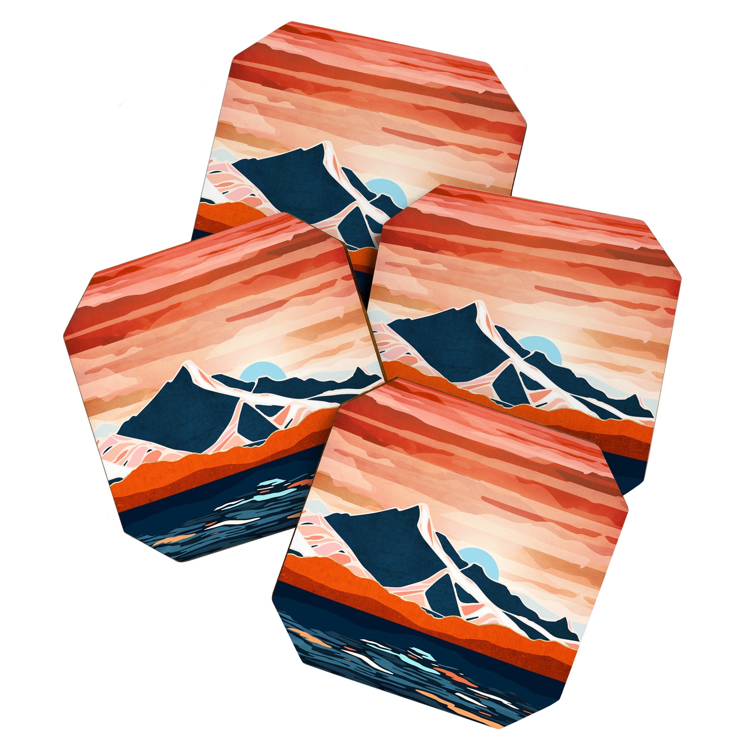 Retro Ocean Sunset Coaster Gallery Image 1